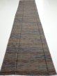 Photo5: 1V06z70  Japanese Kimono Silk TSUMUGI FABRIC  Olive brown 61.8x14.6 (5)