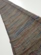 Photo1: 1V07z40  Japanese Kimono Silk TSUMUGI FABRIC  Olive brown 57.1x7.3 (1)