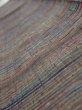 Photo4: 1V07z40  Japanese Kimono Silk TSUMUGI FABRIC  Olive brown 57.1x7.3 (4)