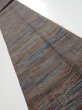 Photo1: 1V09z50  Japanese Kimono Silk TSUMUGI FABRIC  Olive brown 77.2x7.3 (1)