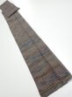 Photo5: 1V09z50  Japanese Kimono Silk TSUMUGI FABRIC  Olive brown 77.2x7.3 (5)