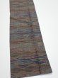 Photo3: 1V10z30  Japanese Kimono Silk TSUMUGI FABRIC  Olive brown 37.4x7.3 (3)