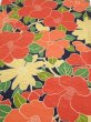 Photo1: 1V01z60  Japanese Kimono Silk  FABRIC Camellia Dark navy 44.5x14.4 (1)