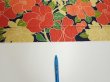 Photo6: 1V04z80  Japanese Kimono Silk  FABRIC Camellia Dark navy 62.2x14.4 (6)