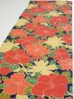 Photo3: 1V06z80  Japanese Kimono Silk  FABRIC Camellia Dark navy 62.2x14.4 (3)