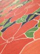 Photo4: 1V06z80  Japanese Kimono Silk  FABRIC Camellia Dark navy 62.2x14.4 (4)