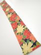 Photo5: 1V07z40  Japanese Kimono Silk  FABRIC Camellia Dark navy 56.7x7.1 (5)