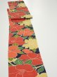 Photo4: 1V09z50  Japanese Kimono Silk  FABRIC Camellia Dark navy 75.6x7.1 (4)