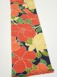 Photo3: 1V10z30  Japanese Kimono Silk  FABRIC Camellia Dark navy 36.6x7.1 (3)