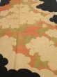 Photo1: 1L02z160  Japanese Kimono Silk  FABRIC Peony Black 65.4x18.3 (1)