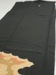 Photo6: 1L02z160  Japanese Kimono Silk  FABRIC Peony Black 65.4x18.3 (6)