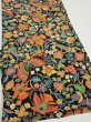 Photo2: 1L01z60  Japanese Kimono Silk  FABRIC Butterfly Black 41.3x14.6 (2)