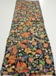 Photo5: 1L01z60  Japanese Kimono Silk  FABRIC Butterfly Black 41.3x14.6 (5)