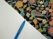 Photo6: 1L01z60  Japanese Kimono Silk  FABRIC Butterfly Black 41.3x14.6 (6)