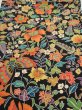 Photo1: 1L02z60  Japanese Kimono Silk  FABRIC Butterfly Black 41.3x14.4 (1)