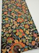 Photo2: 1L05z90  Japanese Kimono Silk  FABRIC Butterfly Black 66.9x14.6 (2)