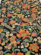 Photo1: 1L06z90  Japanese Kimono Silk  FABRIC Butterfly Black 66.1x14.6 (1)