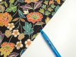 Photo6: 1L08z40  Japanese Kimono Silk  FABRIC Butterfly Black 57.5x7.3 (6)