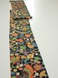 Photo3: 1L09z60  Japanese Kimono Silk  FABRIC Butterfly Black 81.1x7.3 (3)