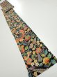 Photo5: 1L09z60  Japanese Kimono Silk  FABRIC Butterfly Black 81.1x7.3 (5)