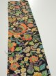 Photo4: 1L10z30  Japanese Kimono Silk  FABRIC Butterfly Black 37.0x7.3 (4)