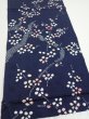 Photo2: 1L02z60  Japanese Kimono Silk  FABRIC Plum branch Dark navy 41.7x13.4 (2)