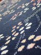 Photo5: 1L06z100  Japanese Kimono Silk  FABRIC Plum branch Dark navy 64.2x13.6 (5)