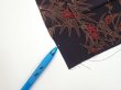 Photo6: 1L02z70  Japanese Kimono Crepe Silk  FABRIC Flowers Navy-Gray 40.2x14.8 (6)