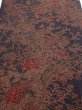 Photo1: 1L06z100  Japanese Kimono Crepe Silk  FABRIC Flowers Navy-Gray 63.8x14.6 (1)