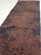 Photo3: 1L06z100  Japanese Kimono Crepe Silk  FABRIC Flowers Navy-Gray 63.8x14.6 (3)