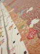 Photo4: 1L01z50  Japanese Kimono Silk  FABRIC Flowers Brown 43.3x14.4 (4)