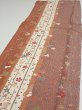 Photo3: 1L04z70  Japanese Kimono Silk  FABRIC Flowers Brown 67.3x14.4 (3)