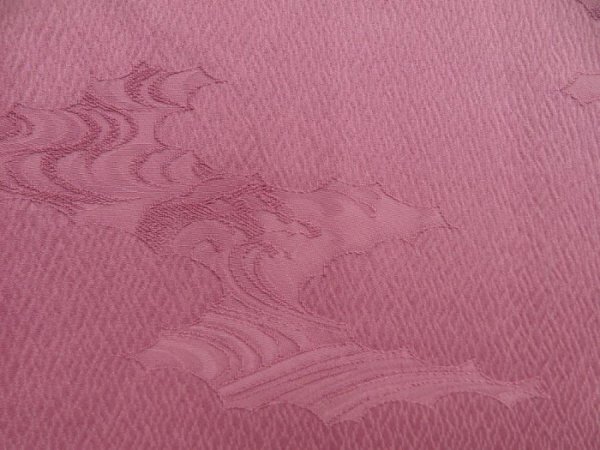 Photo4: 5709T01z580 Vintage Japanese Kimono Silk HAORI Wave Dull pink (4)