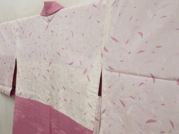 Photo7: 5709T01z580 Vintage Japanese Kimono Silk HAORI Wave Dull pink (7)