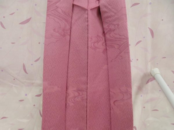 Photo8: 5709T01z580 Vintage Japanese Kimono Silk HAORI Wave Dull pink (8)