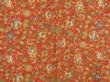 Photo3: 5709T02z550 Vintage Japanese Kimono Silk HAORI Flowers Dark orange (3)