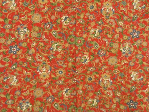 Photo3: 5709T02z550 Vintage Japanese Kimono Silk HAORI Flowers Dark orange (3)
