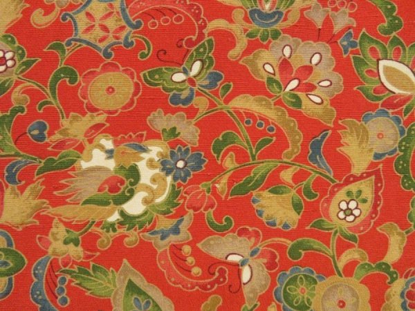 Photo4: 5709T02z550 Vintage Japanese Kimono Silk HAORI Flowers Dark orange (4)