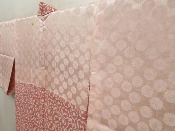 Photo8: 5709T03z600 Vintage Japanese Kimono Silk HAORI  Pink (8)
