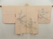 Photo1: 5709T04z520 Vintage Japanese Kimono Silk HAORI Chrysanthemum Light peach (1)