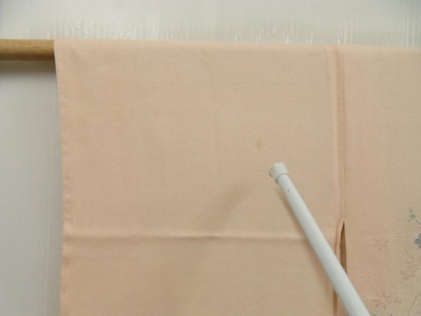 Photo5: 5709T04z520 Vintage Japanese Kimono Silk HAORI Chrysanthemum Light peach (5)