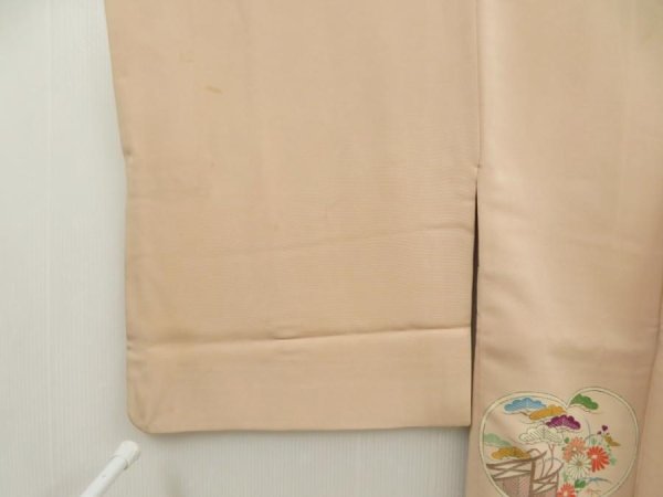 Photo8: 5709T05z630 Vintage Japanese Kimono Silk HAORI Chrysanthemum Light brown (8)