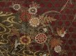 Photo8: 5709T09z1050  Japanese Kimono Silk TSUKESAGE Flowers Dark grape (8)