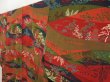 Photo2: 5709T10z910 Vintage Japanese Kimono Silk KOMON Trees Dark red (2)