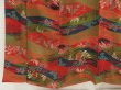 Photo4: 5709T10z910 Vintage Japanese Kimono Silk KOMON Trees Dark red (4)