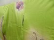 Photo2: 5709T12z1110 Vintage Japanese Kimono Silk FURISODE Peony Yellow green (2)