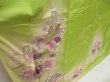 Photo3: 5709T12z1110 Vintage Japanese Kimono Silk FURISODE Peony Yellow green (3)