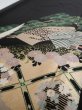 Photo2: 2A01z100  Japanese Kimono Silk  FABRIC Crane Black 67.7x15.0 (2)