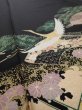 Photo3: 2A01z100  Japanese Kimono Silk  FABRIC Crane Black 67.7x15.0 (3)