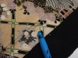 Photo7: 2A01z100  Japanese Kimono Silk  FABRIC Crane Black 67.7x15.0 (7)